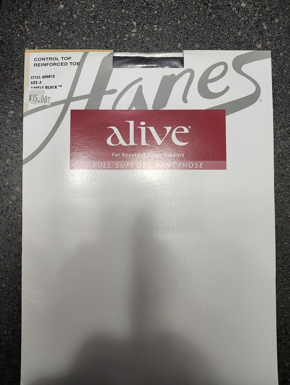 Hanes Alive Sheer Pantyhose in Barely Black